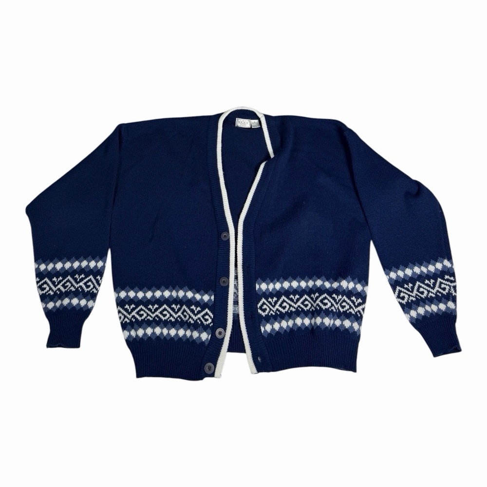 Vintage Mens Store at Sears Button Cardigan Size XL Grandpa Sweater Blue USA